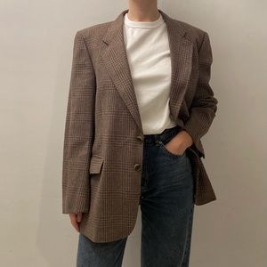 Vintage Wool Houndstooth Blazer